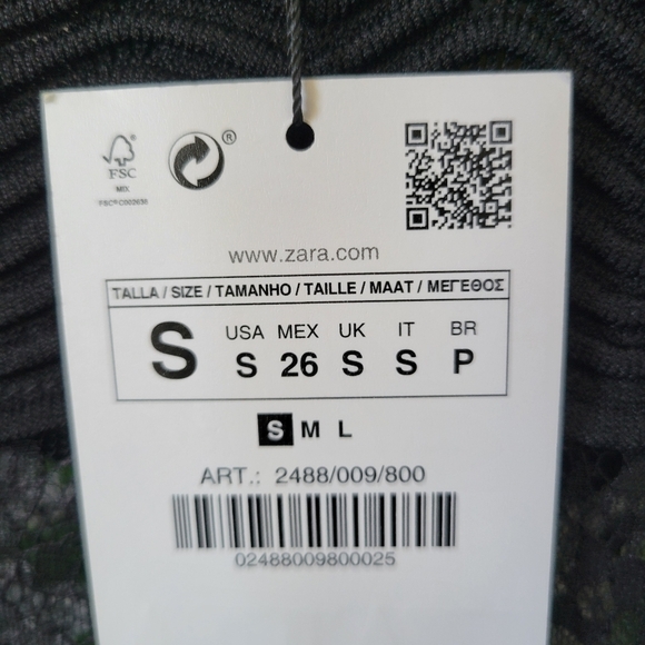 Zara Knit Lace Black Dress. - Picture 5 of 9